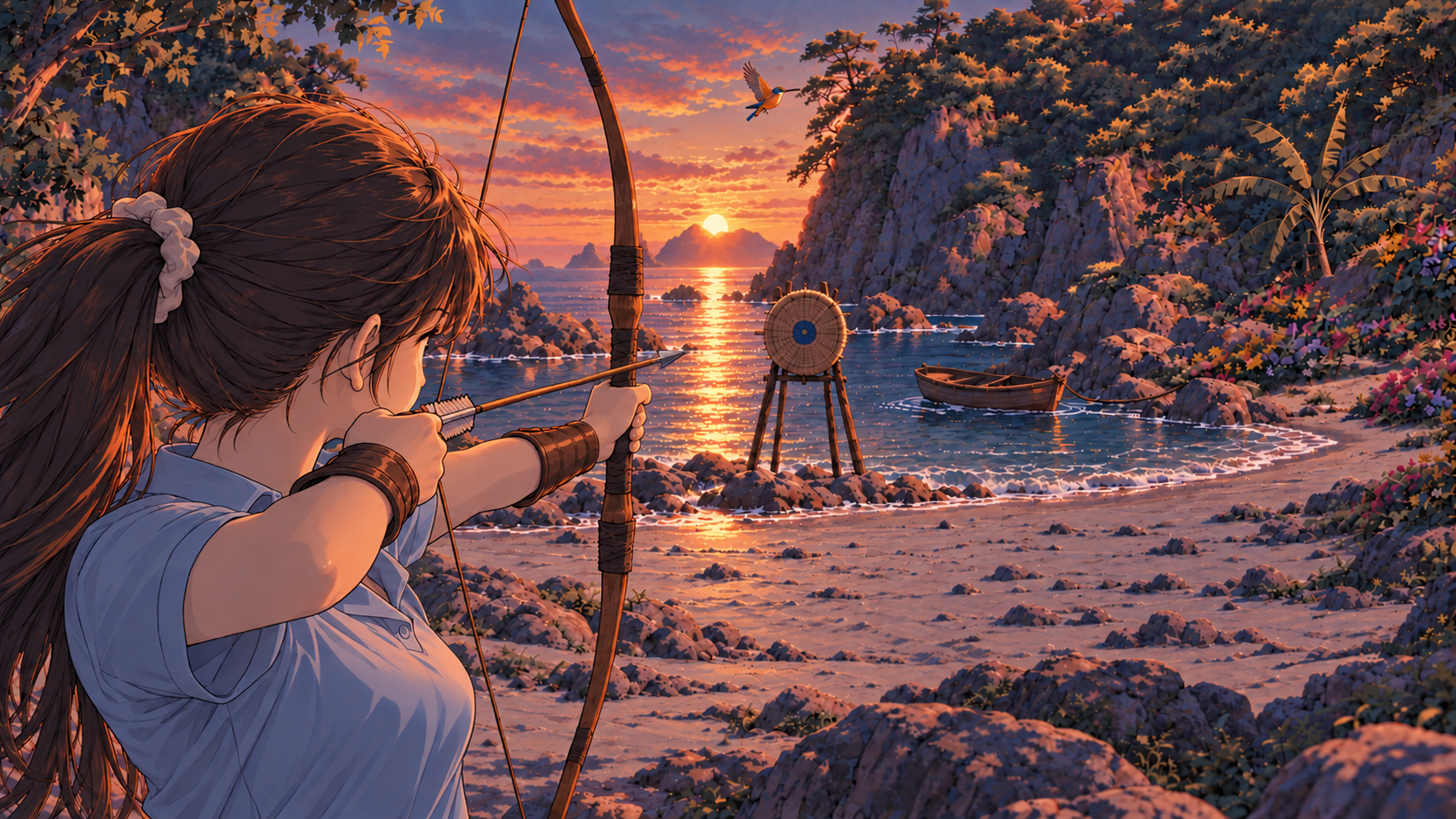female archer in the cove
